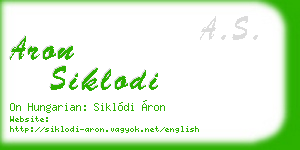 aron siklodi business card